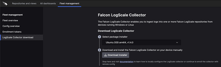 Download des Falcon Logscale Collector
