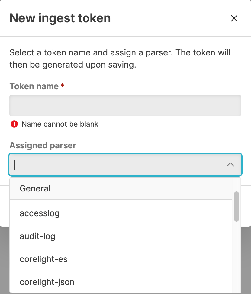 Create new token and assign parser.