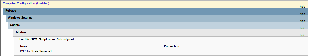 Die Einstellungen die in der Gruppenrichtlinie zum verteilen benötigt werden.